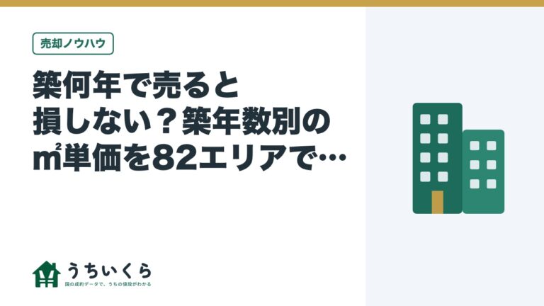 築何年で売ると損しない?築年数別の㎡単価を82エリアで集計