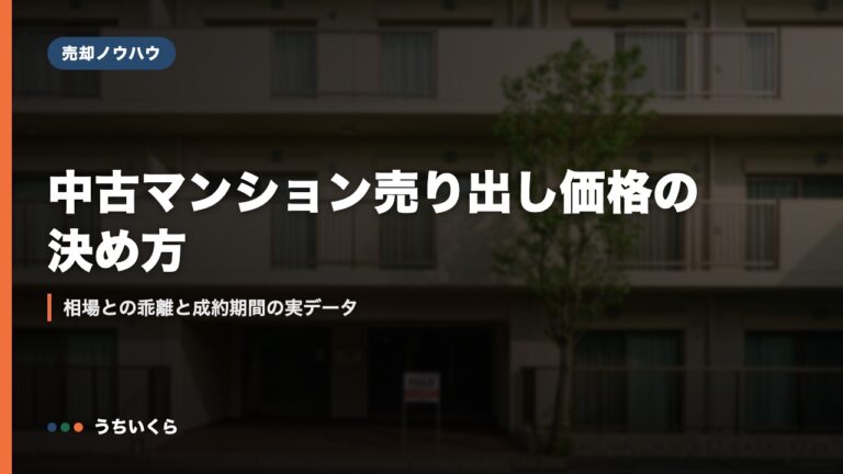 中古マンション売り出し価格の決め方|相場との乖離と成約期間の実データ